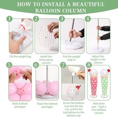 Ice Cream Balloon Column Stand Kit Set of 2, 7 Feet Height Ice Cream Adjustab…