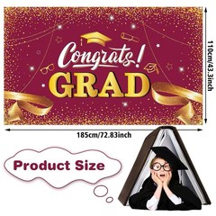 Fabric Background for Graduation Party Supplies 72.8 x 43.3 Inch Royal Blue