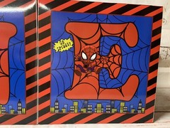 Spider 1st Birthday BoxesDecorations, 3pcs One BABY Spider Super Hero.Red/blue.N