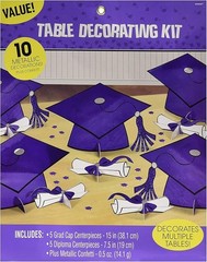 Amscan 240211.1 Purple Graduation Table Decorating Kit | Party Favor | 1 kit