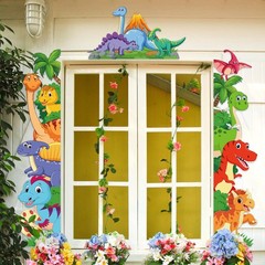 3 Pcs Dinosaur Door Banner Decorations Dino Themed Porch Sign Hanging Banners…