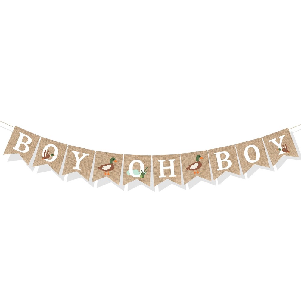 Mallard Duck Themed Boy Oh Boy Burlap Banner Hunting Party Decorations Mallar…
