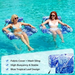 Best 2 Pack Inflatable Pool Float for Adults Heavy Duty Floating Lounge Chair