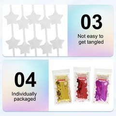 3 Pack Party Backdrop Decoration,Star Streamer Foil Fringe Curtain,Silver
