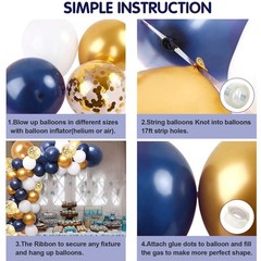 Navy Blue Gold Birthday Party Decorations for Men Women Boys Girls with HAPPY…