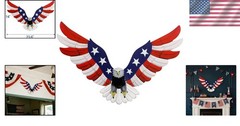 Handcrafted American Eagle Wall Art – 4th of July Patriotic Décor 23.6″ x 14″