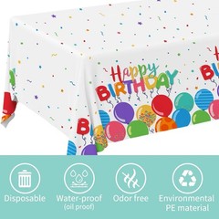 Multicolor Birthday Party Essentials Set for 25 Paper Plates Cups Napkins Banner