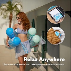 Hammock Pool Floats Adults, 4-in-1 Multi-Purpose Inflatable Pool Floaties PVC
