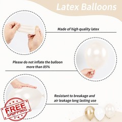 Froova Beige White Gold Balloons 35pc 12″ + Diamond Ring Foil