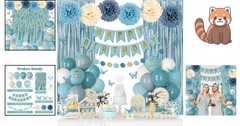 Elegant Blue Birthday Decorations Set – 58 Pieces for Spectacular Celebrations