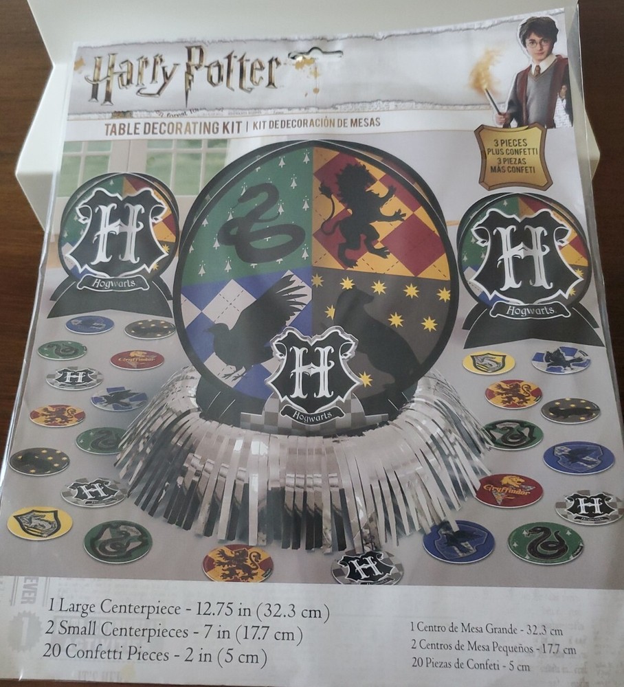 New Harry Potter Hogwarts Houses Birthday Party Decor Table Decorating Kit Set