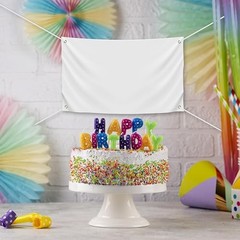 2 Pcs Blank DIY Banners Polyester Oxford Cloth White Banner with 1.6x1ft
