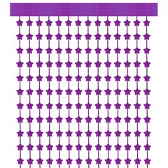 2Pack Party Backdrop Decoration,Star Streamer Foil Fringe Curtain,Laser Rose Red