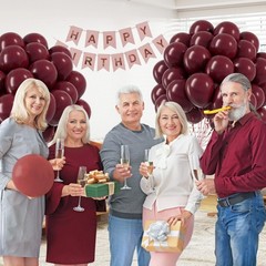 Burgundy Balloons 12 inch Maroon Balloons 50pcs Party Balloons for Birthday