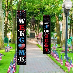 2 Pcs 4th/ Fourth of July Banners Decorations for Outdoor Hanging Welcome Porch,