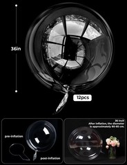 36 Inch Bobo Balloons – Transparent Clear Bubble Balloons for Stuffing with H…