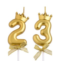 VSHILI 23rd 32nd Birthday Candles, Gold 1.3 inches (W) x 6.1 (H),