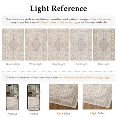 Beige Area Rug 4×5 Washable Office Entryway Vintage Carpet Low Pile Non Slip …