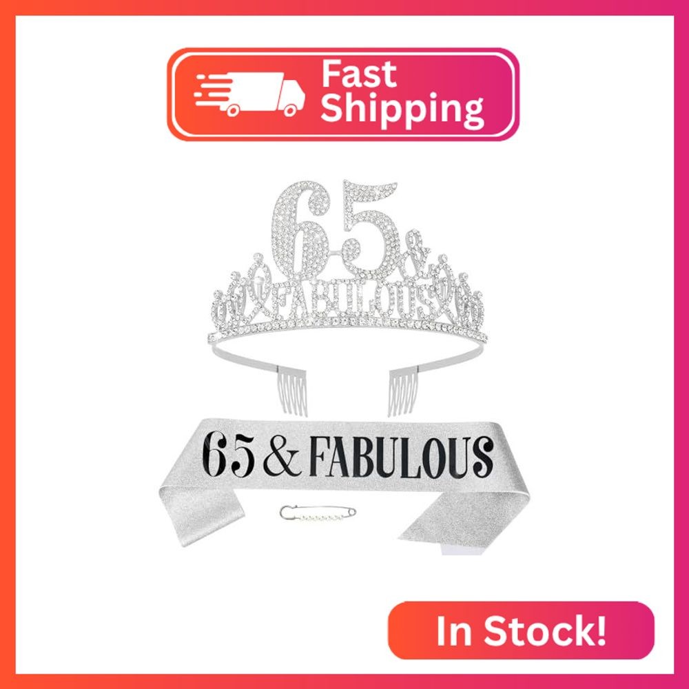 65th Birthday Decorations for Women, Hapdoo 65th Birthday Decorations Set – 65th