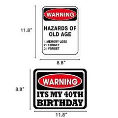 40th Birthday Decorations 9 Pcs Funny Centerpieces & Banner for Men & Women