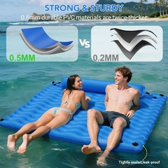 Best 2-Person Inflatable Pool Float Adult, 71» x Large Lounger River Tube with