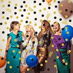 Happy Birthday Party Confetti for Table Glitter Black and Gold Sprinkling