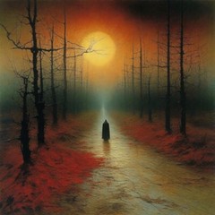 Sunset On A Haunting Scene Size A3