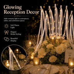 120 PCS Light Up Wands for Wedding, Warm White LED Wedding Send Off with Ribb…