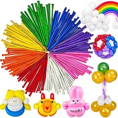 100 Long Balloon Animal Twisting Balloons Multi Color Rubber