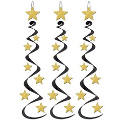 Beistle Black and Gold Star Whirls – New Years | Party Supply | Decoration