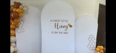 2 pc Large Wood Honeycomb Decor – Bee Themed Shower Birthdays or any Party