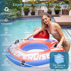 2-Pack River Tubes for Floating Heavy Duty Inflatable Floating Lounger Premiu…