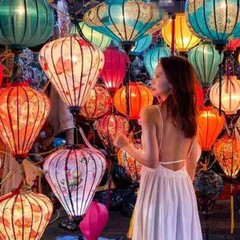 Floral Hanging Lantern Cloth Lantern Chinese New Year Festival Outdoor Decor