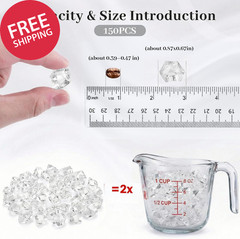 150Pc Fake Acrylic Diamond Plastic Ice Rocks Vase Filler Party Wedding Decor