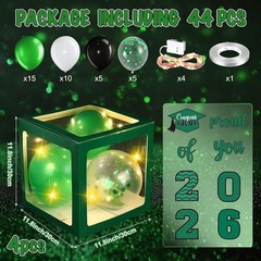 Festive Graduation 2026 Balloon Boxes Set with LED Lights – Easy Assembly & Safe