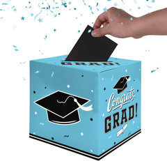 Graduation Party Decorations Box Card for Gift Favors Decor Supplies – Sky Blue