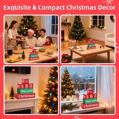 365 Days Christmas Countdown Wooden Tiered Tray Decor Decision Dice Center