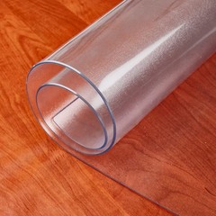 NECAUX 17″ Round Frosted Table Cover Protector, 1.5mm Thick, Odorless PVC