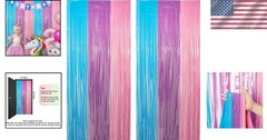 Blue Purple Pink Tinsel Backdrop – Pastel Foil Fri