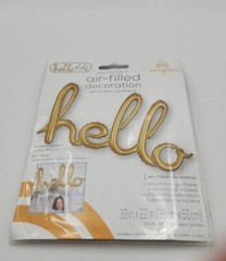 AIR FILLED HAPPY B-DAY HANGING BALLOONS~2 SELF SEALING HELLO