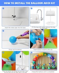 Tekxyz Balloon Arch Stand Kit 10Ft Wide 7.5Ft High Adjustable Balloon Arch