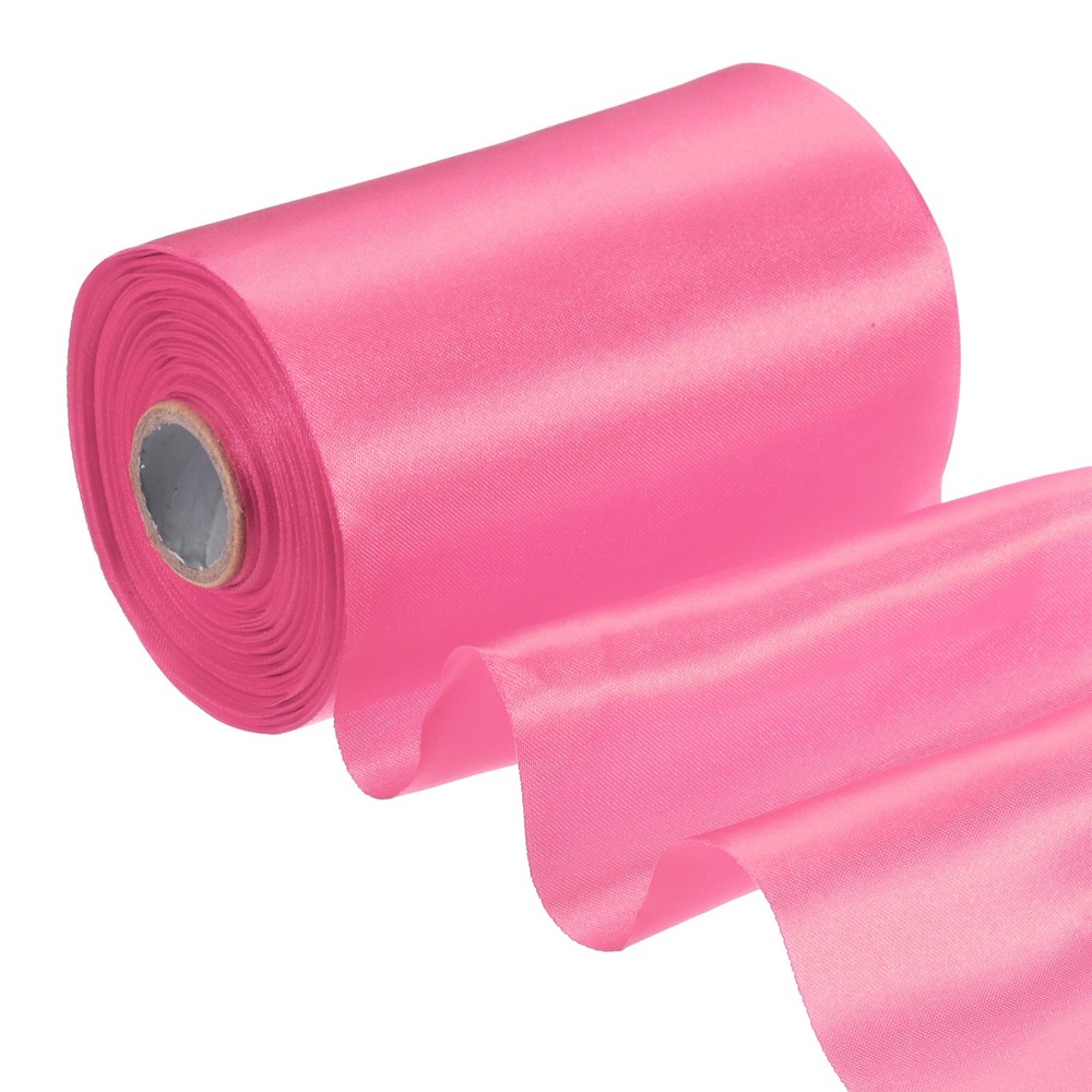 4 Inches x 22 Yards Satin Ribbon Roll Gift Wrapping Ribbon, Peach Pink