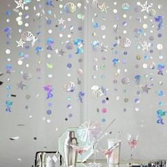 Iridescent Mermaid Birthday Party-Decorations Garland – 80FT Little Mermaid Them