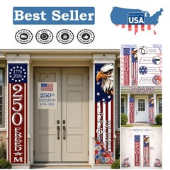 Giant 250th Anniversary Patriotic Banner – Celebrate Freedom Outdoors!