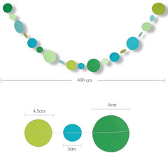 Blue and Green Circle Dots Party Garland Banner Decoration Polka Dots Paper Stre