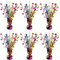 6 Pack Metallic Colorful Table Centerpiece Party Decoration Rainbow Theme Foil S