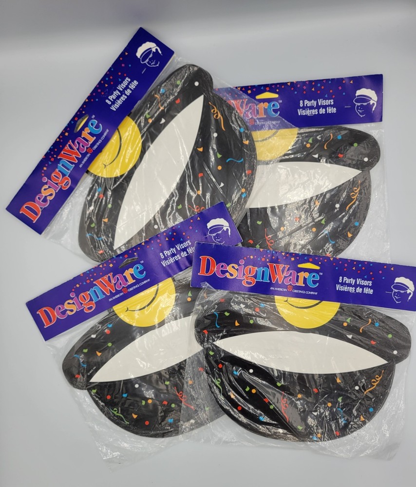 American Greetings DesignWare Party Visors Smiley Faces 90s AGC Lot Smiles