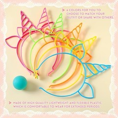 24 Pcs Unicorn Headbands Unicorn Birthday Party Favors,Plastic Hairbands for …