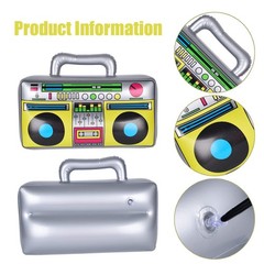 AYRXG Inflatable Boom Box & Phone Prop – 90s Style Microphones for 80s 90s Pa…
