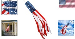 Waterproof 40 Inch Patriotic Windsock for Garden – Easy Install USA Flag Decor